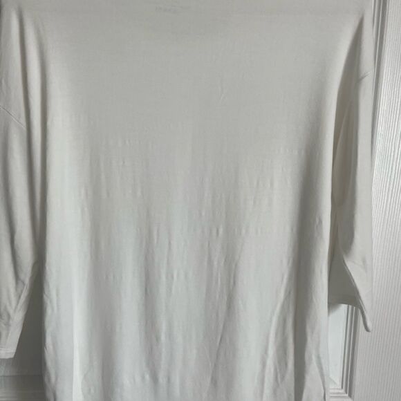 Majestic Filatures White French Touch Three-Quarter Sleeve T-Shirt Size XS NWT - Picture 6 of 6